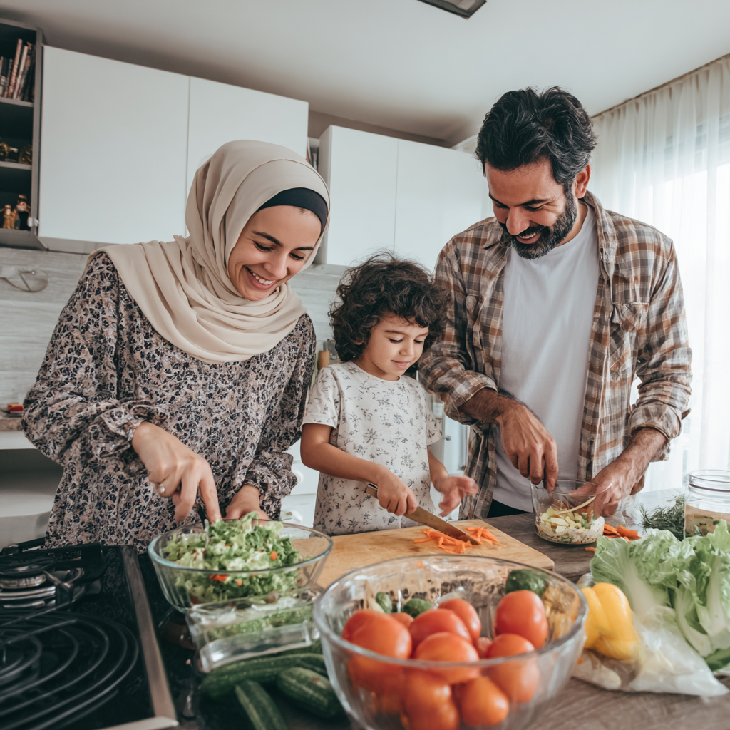 Professional ovqat rejalashtirish jarayoni bilan band bo'lgan turli yoshdagi Uzbekiston fuqarolari